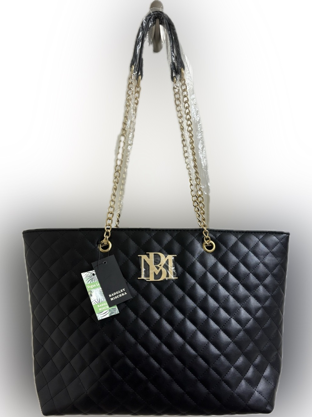 Badgley Mischka Diamond quilted large tote - NWT